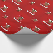 Kerstman cartoon cadeaupapier (Hoek)