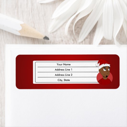 Kerstman cartoon etiket (Insitu)