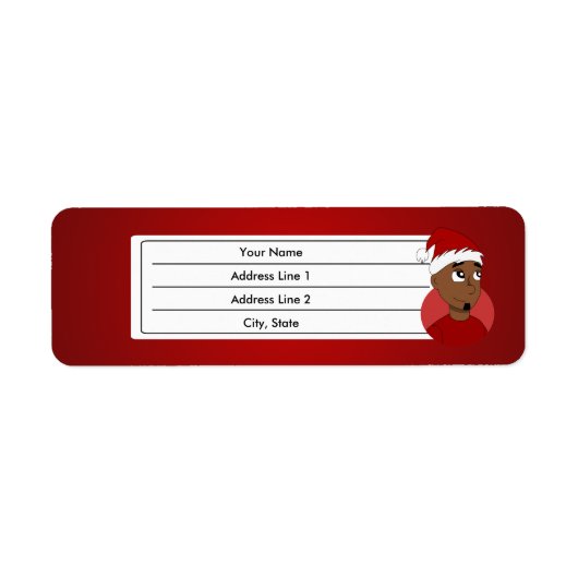 Kerstman cartoon etiket (Voorkant)