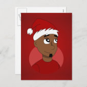 Kerstman cartoon feestdagenkaart (Voorkant / Achterkant)