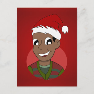 Kerstman cartoon feestdagenkaart
