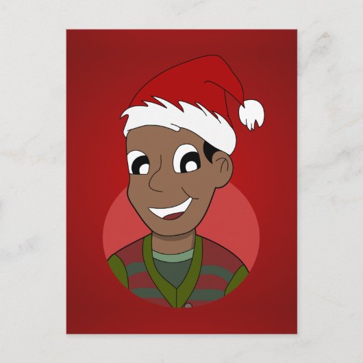 Kerstman cartoon feestdagenkaart (Voorkant)