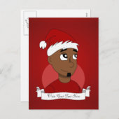 Kerstman cartoon feestdagenkaart (Voorkant / Achterkant)