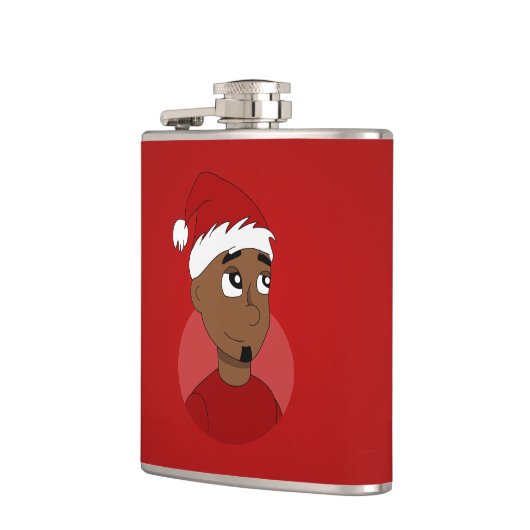 Kerstman cartoon heupfles (Links)