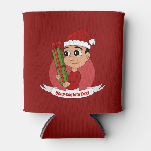 kerstman cartoon koelbox blikjeskoeler (Voorkant)