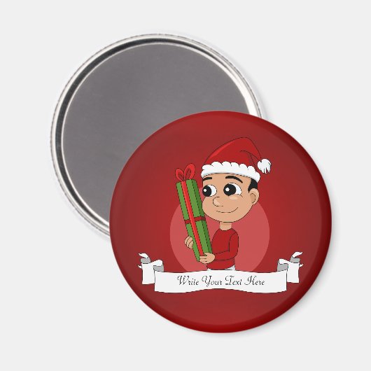 kerstman cartoon magnet (Voorkant / Achterkant)