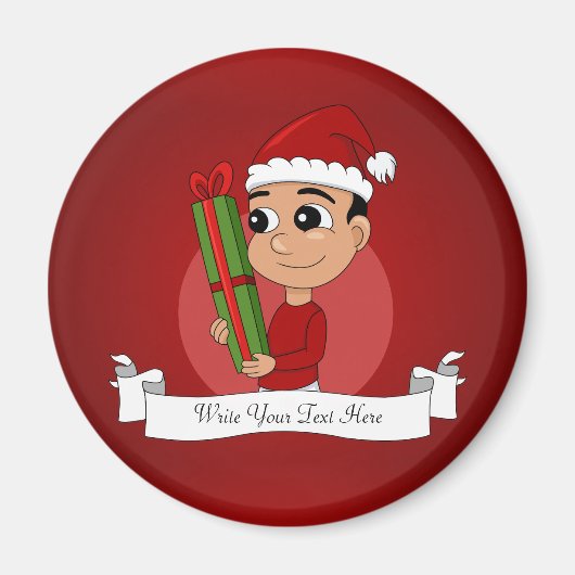 kerstman cartoon magnet (Voorkant)