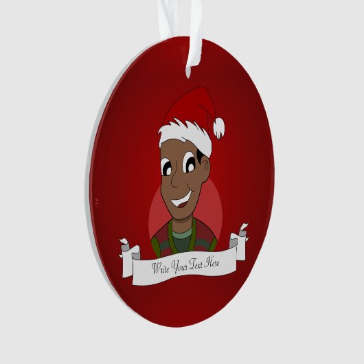 Kerstman cartoon ornament (voorkant)