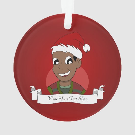 Kerstman cartoon ornament (achterkant)