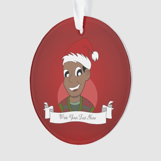 Kerstman cartoon ornament (voorkant)