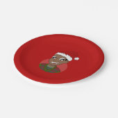 Kerstman cartoon papieren bordje (Gekanteld)