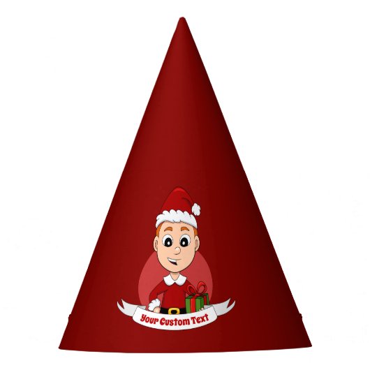 kerstman cartoon pet feesthoedjes (Voorkant)