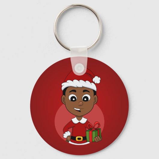 kerstman cartoon sleutelhanger (Voorkant)