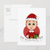kerstman cartoon vakantie briefkaart (Voorkant / Achterkant)