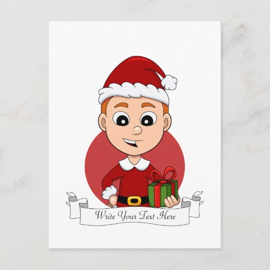 kerstman cartoon vakantie briefkaart (Voorkant)