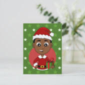 kerstman cartoon vakantie briefkaart (Staand voorkant)