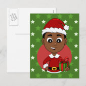 kerstman cartoon vakantie briefkaart (Voorkant / Achterkant)