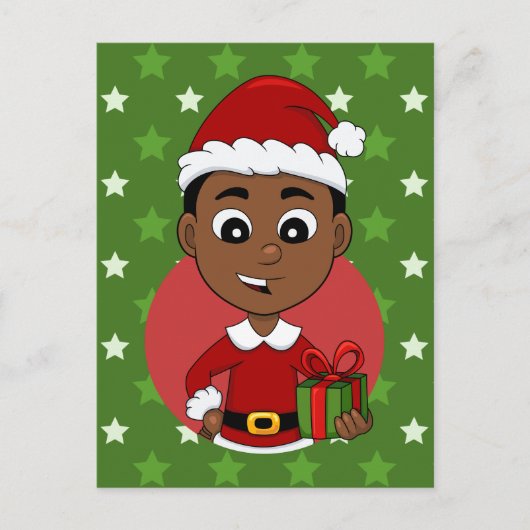 kerstman cartoon vakantie briefkaart (Voorkant)