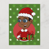 kerstman cartoon vakantie briefkaart (Voorkant)