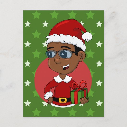 kerstman cartoon vakantie briefkaart (Voorkant)