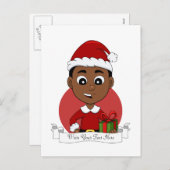 kerstman cartoon vakantie briefkaart (Voorkant / Achterkant)