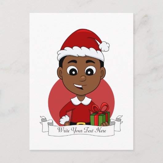 kerstman cartoon vakantie briefkaart (Voorkant)