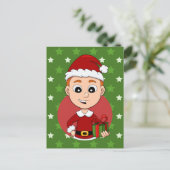 kerstman cartoon vakantie briefkaart (Staand voorkant)