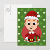 kerstman cartoon vakantie briefkaart (Voorkant / Achterkant)