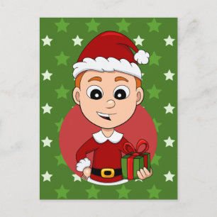 kerstman cartoon vakantie briefkaart