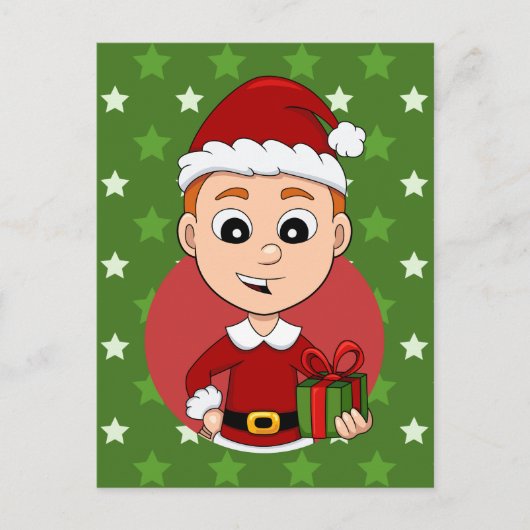 kerstman cartoon vakantie briefkaart (Voorkant)