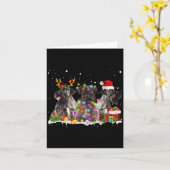 Kerstman Cesky Terrier Hond Mooi Rendier Kerstmis Kaart (Gele Bloem)