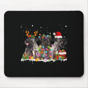 Kerstman Cesky Terrier Hond Mooi Rendier Kerstmis Muismat