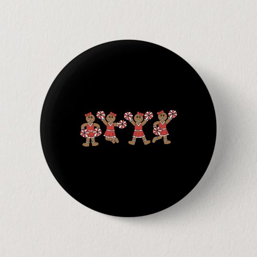 Kerstman Cheerleader Team Cheerleading Kerstmis Ronde Button 5,7 Cm (Voorkant)