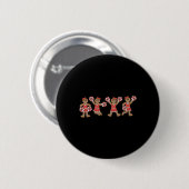 Kerstman Cheerleader Team Cheerleading Kerstmis Ronde Button 5,7 Cm (Voorkant /achterkant)