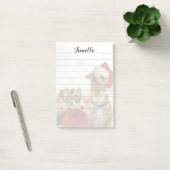 Kerstman Chihuahua Dogs plaatst het briefje Post-it® Notes (Kantoor)