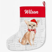 Kerstman Chihuahua met Dog's naam Grote Kerstsok (Achterkant)