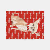 Kerstman Chihuahua Santa Dog's naam Fleece Deken (Voorkant (Horizontaal))