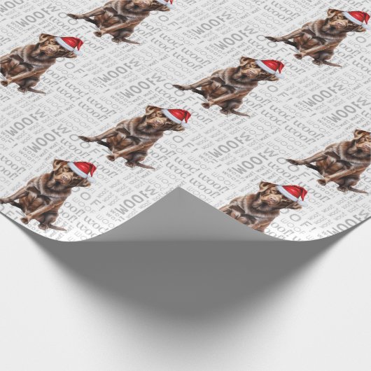 Kerstman Chocolade Labrador Vakantiehond Cadeaupapier (Hoek)