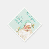 Kerstman Christmas Mint & Gold Servetten (Hoek)