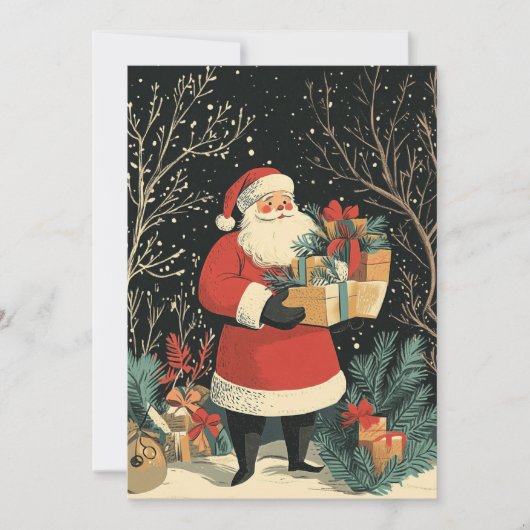  Kerstman Classic Cadeaus Xmas Feestdagenkaart (Voorkant)