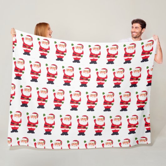 Kerstman Classic Jolly Red Feestelijk Fleece Deken (In situ)