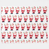 Kerstman Classic Jolly Red Feestelijk Fleece Deken (Voorkant (Horizontaal))