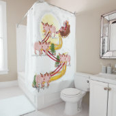 kerstman claus kinderen jongens meisjes douchegordijn (In situ)