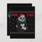 Kerstman Claus Pand| Leuke Panda Ontwerp Kaart (Voorkant / Achterkant)