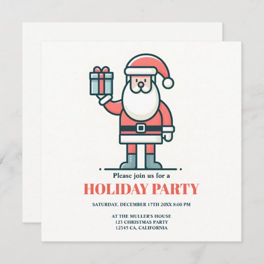 Kerstman Clausule Houd Kerstmis Gift Box Kaart (Voorkant / Achterkant)