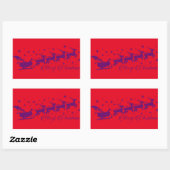 Kerstman clous rechthoekige sticker (Vel)