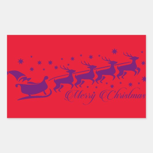 Kerstman clous rechthoekige sticker (Voorkant)