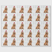 Kerstman Cocker Spaniel Vakantie Hond Cadeaupapier (Vlak)