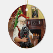 Kerstman - Cocker (zwart) Keramisch Ornament (Links)