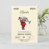 Kerstman cocktail uitnodiging (Staand voorkant)